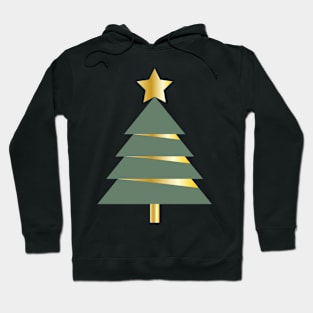 Pretty abstract golden Xmas tree Hoodie